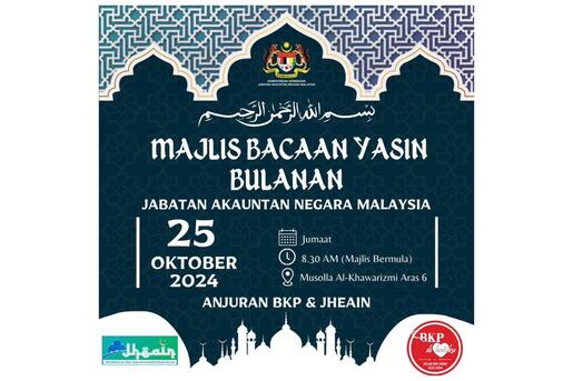 MAJLIS BACAAN YASIN BAGI BULAN OKTOBER TAHUN 2024