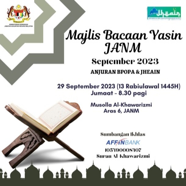 Majlis Bacaan Yasin JANM September 2023